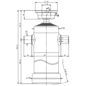 Teleskopski cilinder 5 stopenj 8 ton 1855 mm s kroglo 3099S
